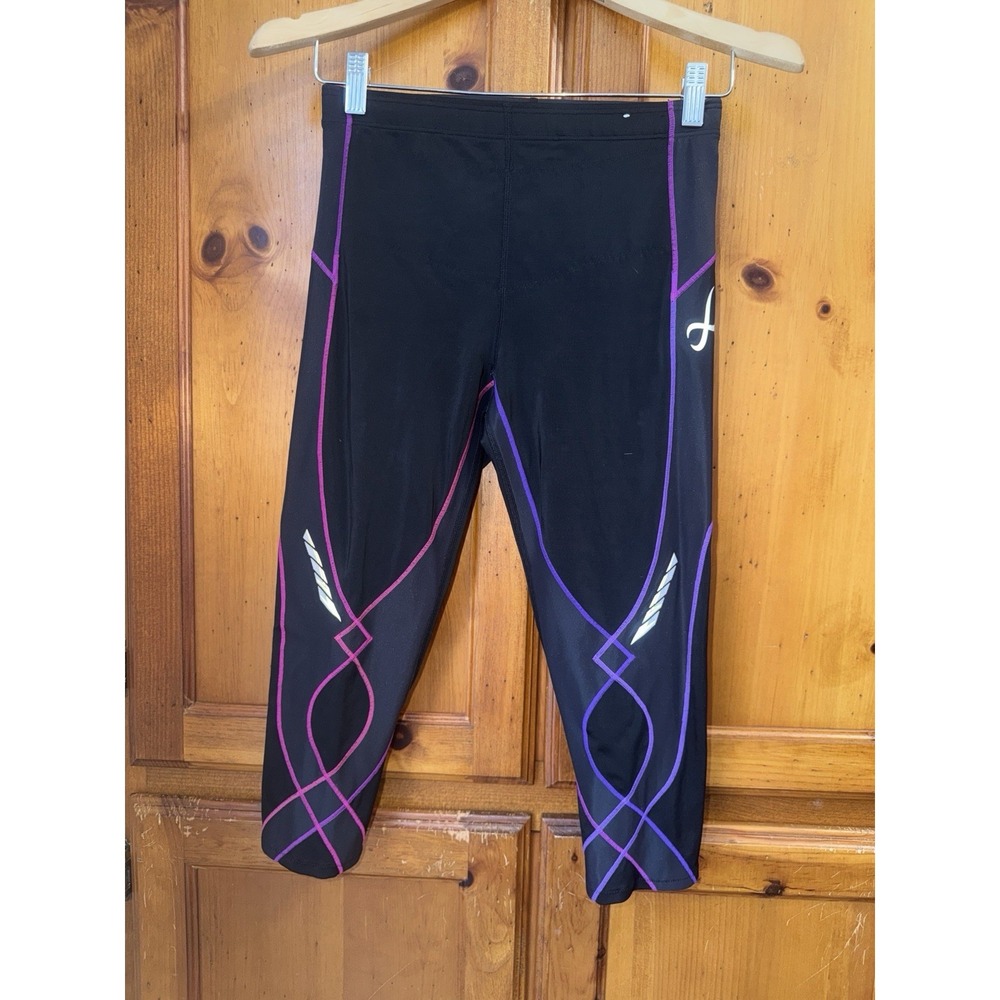 CW-X CWX Compression Tights Pants Women's M Crop Stabilyx Joint Support 125806